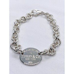 Tiffany & Co Sterling Silver 925 Return To Tiffany Oval Bracelet